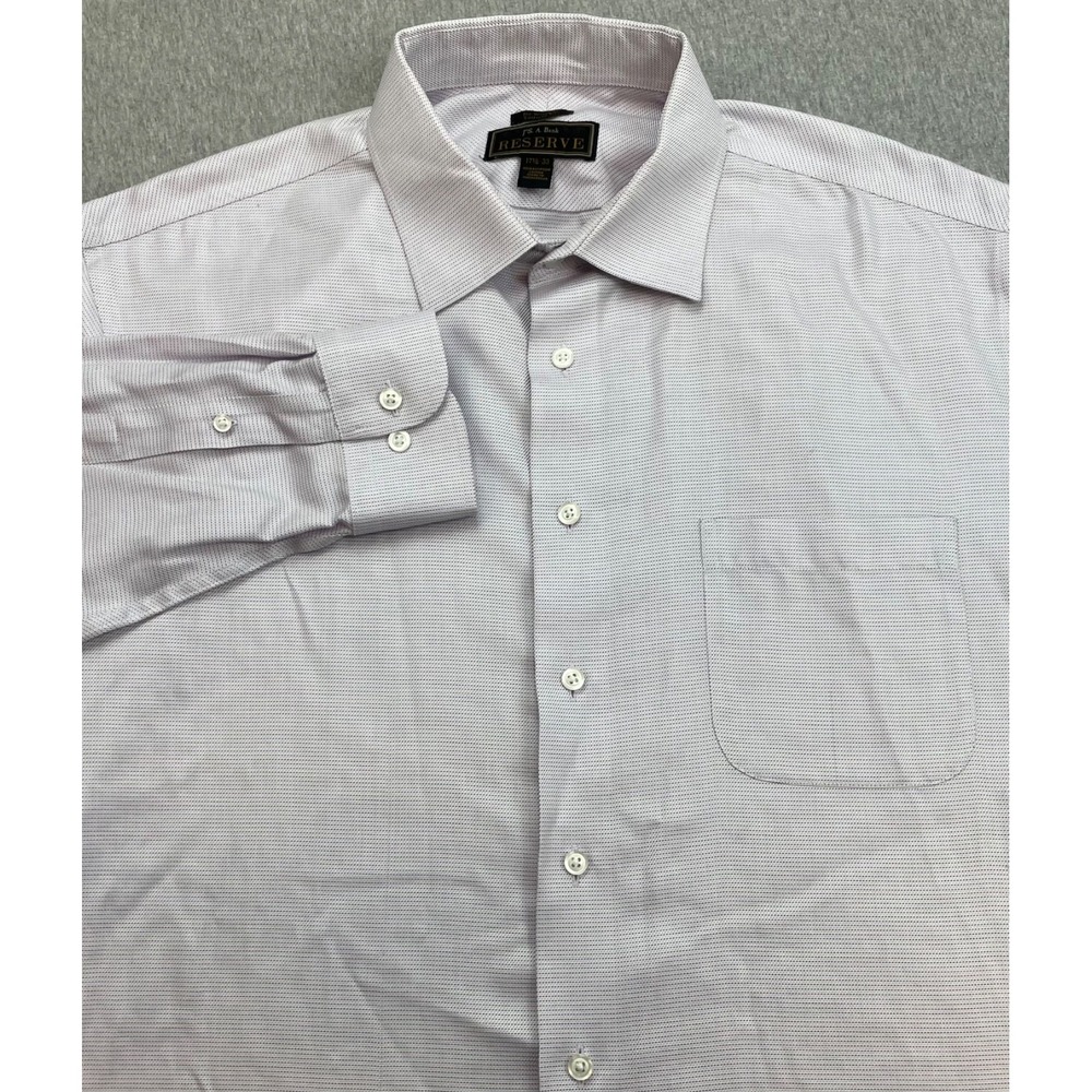 Jos A Bank Shirt Mens 17.5 - 33 Micro Diamond 100% Cotton Tailored Fit Button Up